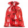 Worek jutowy z nadrukiem 26 x 35 cm - czerwony / renifer Woreczki na Boże Narodzenie