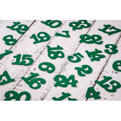 Kalendarz adwentowy woreczki jutowe 11 x 14 cm - naturalne + zielone numery Gadżety reklamowe