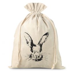 Worek à la lniany 26 x 35 cm z nadrukiem- królik Woreczki okolicznościowe