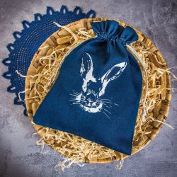 Worek jeansowy 26 x 35 cm z nadrukiem- królik Woreczki bawełniane