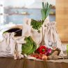 À la lniane worki na warzywa (3 szt.) i bawełniane torby na zakupy (2 szt.) Torby zakupowe z uchwytami