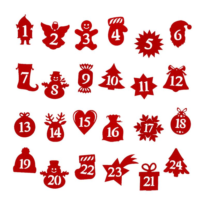 24 szt. Numery samoprzylepne 1-24 - czerwone MIX