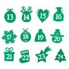 Numery samoprzylepne 1-24 - zielone MIX Boże Narodzenie
