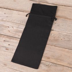 Woreczki bawełniane 16 x 37 cm - czarne Opakowania na rękodzieło