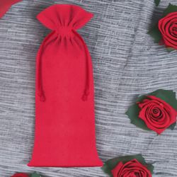 Woreczki bawełniane 13 x 27 cm - czerwone Walentynki