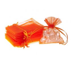 Woreczki z organzy 10 x 13 cm - pomarańczowe Lawenda i susz zapachowy