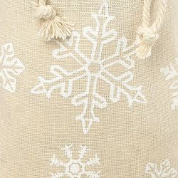 Worek à la lniany z nadrukiem 26 x 35 cm - naturalny / śnieg Woreczki z nadrukiem