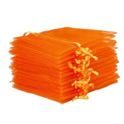 Woreczki z organzy 8 x 10 cm - pomarańczowe Małe woreczki 8x10 cm