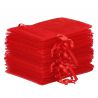 Woreczki z organzy 6 x 8 cm - czerwone Walentynki