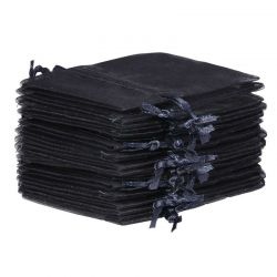 Woreczki z organzy 9 x 12 cm - czarne Lawenda i susz zapachowy