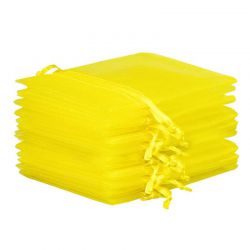 Woreczki z organzy 9 x 12 cm - żółte Lawenda i susz zapachowy
