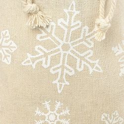 Woreczki à la lniane z nadrukiem 9 x 12 cm - naturalne / śnieg Woreczki z nadrukiem