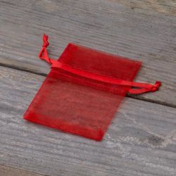 Woreczki z organzy 6 x 8 cm - czerwone Lawenda i susz zapachowy