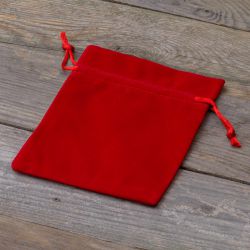 Woreczki welurowe 12 x 15 cm - czerwone Średnie woreczki