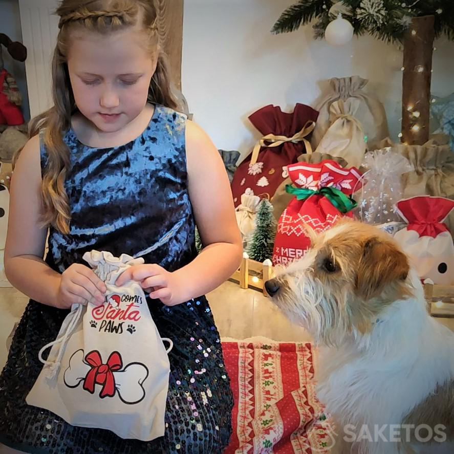 prezenty i gadżety dla psa - worek na gift box dla pupila