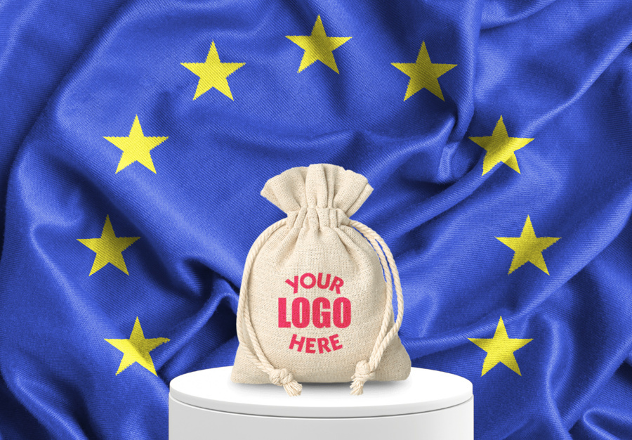 Woreczek materiałowy z logo firmy na Dzień Europy