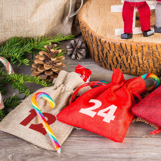 Personalized advent printed bags