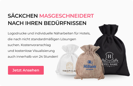 Hotelbeutel mit Ihrem Logo / Ihrer Aufschrift