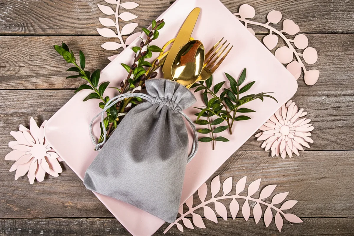 Dekoracja stołu - woreczek na sztućce