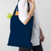Torba bawełniana 38 x 42 cm z długimi uchwytami - granatowa Torby zakupowe z uchwytami