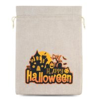 Woreczek Halloween (nr 1) jutowy 30 x 40 cm - naturalny jasny Worki jutowe