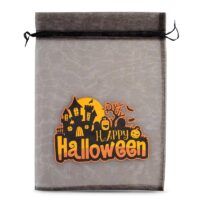 Woreczek Halloween (nr 1) z organzy 30 x 40 cm - czarny Woreczki czarne