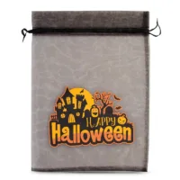 Woreczek Halloween (nr 1) z organzy 30 x 40 cm - czarny Woreczki czarne