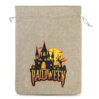 Woreczek Halloween (nr 2) jutowy, 30 x 40 cm - naturalny Worki jutowe
