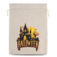 Woreczek Halloween (nr 2) jutowy 30 x 40 cm - naturalny jasny Worki jutowe