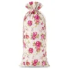 Woreczek à la lniany z nadrukiem 16 x 37 cm - naturalne / róże Średnie woreczki 16x37 cm