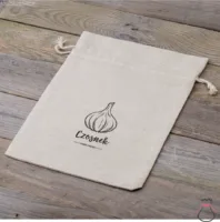 Worek à la lniany z nadrukiem 22 x 30 cm - na czosnek (PL) Ogród i rośliny domowe