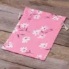 Worek à la lniany z nadrukiem 22 x 30 cm - różowe kwiaty Dla dzieci