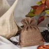 Woreczki jutowe 6 x 8 cm - naturalne ciemne Woreczki na ślub