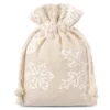 Woreczki à la lniane z nadrukiem 10 x 13 cm - naturalne / śnieg Woreczki na Boże Narodzenie