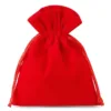 Woreczki welurowe 10 x 13 cm - czerwone Woreczki welurowe