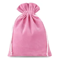 Woreczki welurowe 12 x 15 cm - różowe jasne Woreczki różowe