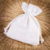 Woreczki z bawełny 12 x 15 cm - białe Dzień Kobiet