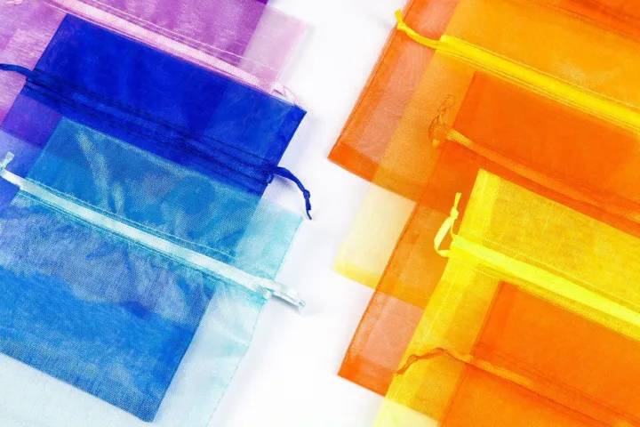 Woreczki z organzy 12 x 15 cm - mix wiosennych kolorów Świeczki