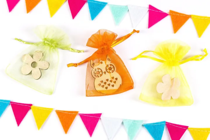 Woreczki z organzy 7 x 9 cm - mix wiosennych kolorów Woreczki na owoce