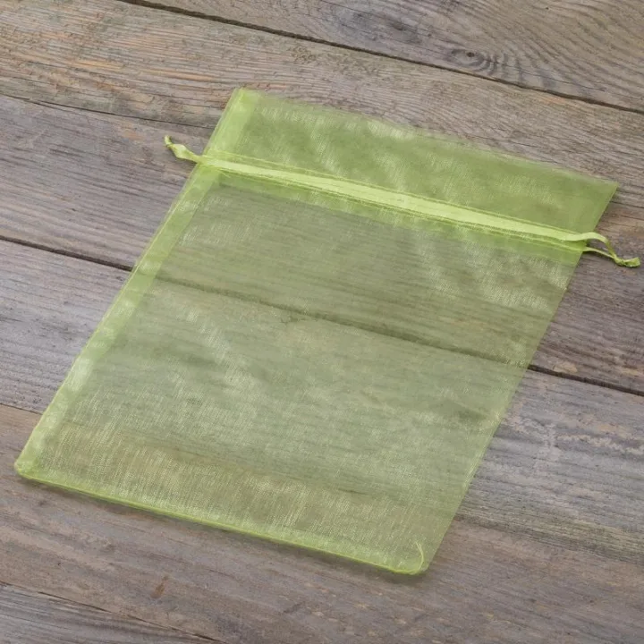 Worki z organzy 22 x 30 cm - zielone Worki z organzy