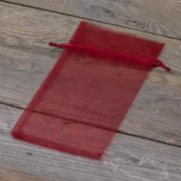 Woreczki z organzy 11 x 20 cm - bordowe Średnie woreczki