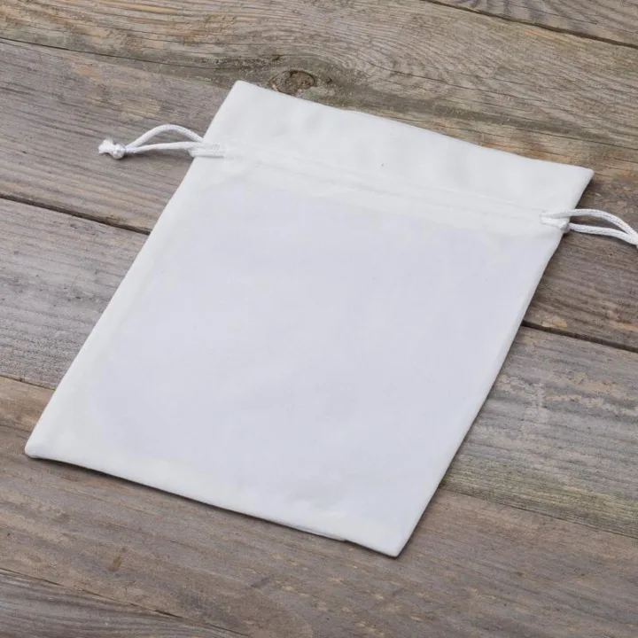 Woreczki welurowe 15 x 20 cm - białe Chrzest Święty