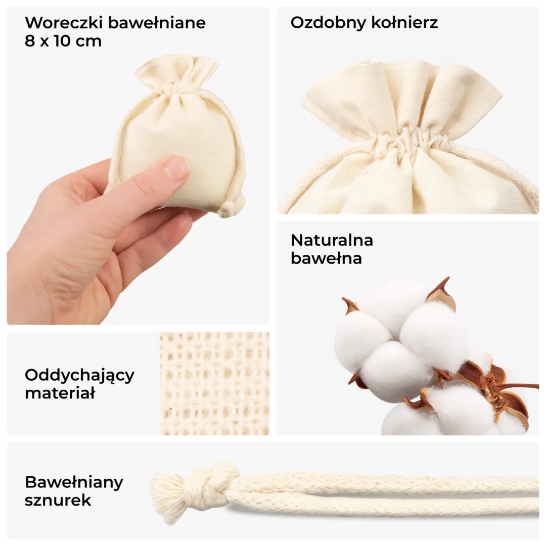 Małe woreczki bawełniane na różne rzeczy 
