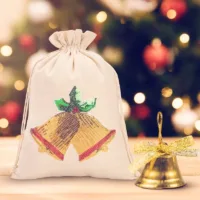 Worek à la lniany 26 x 35 cm - Boże Narodzenie - Dzwonki Woreczki okolicznościowe