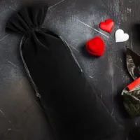 Woreczek welurowy 16 x 37 cm - czarny Dekoracje wnętrz