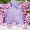 Woreczki jutowe 12 x 15 cm - fioletowe jasne Woreczki na lawendę