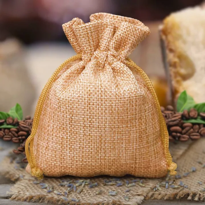 Woreczki jutowe 9 x 12 cm - brązowe jasne