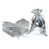 Woreczki metaliczne 13 x 18 cm - srebrne Baby Shower