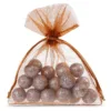 Woreczki z organzy 10 x 13 cm - brązowe Woreczki brązowe