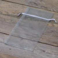 Woreczki z organzy 11 x 20 cm - srebrne Chrzest Święty